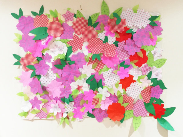 壁面創作　5月「桜」など